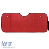 Sun Shade Interior Front Windshield UV Reflecting Foldable Red Matte Large ΜΑΤΤRED 145 x70 cm 1 Piece