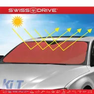 Sun Shade Interior Front Windshield UV Reflecting Foldable Red Matte Large ΜΑΤΤRED 145 x70 cm 1 Piece-image-6304354