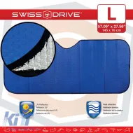 Sun Shade Interior Front Windshield UV Reflecting Foldable Blue Matte Large MATTBLU 145 x70 cm 1 Piece-image-6304363