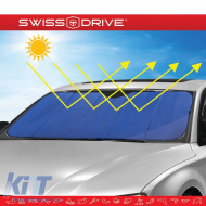 Sun Shade Interior Front Windshield UV Reflecting Foldable Blue Matte Large MATTBLU 145 x70 cm 1 Piece