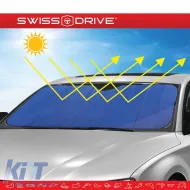 Sun Shade Interior Front Windshield UV Reflecting Foldable Blue Matte Large MATTBLU 145 x70 cm 1 Piece-image-6304365