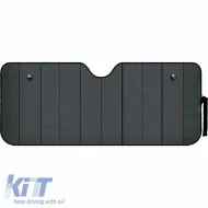 Sun Shade Interior Front Windshield UV Reflecting Foldable ''Black'' Feral Black Matte Medium 145 x 60 cm 1 Piece-image-6304974