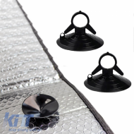 Sun Shade Interior Front Windshield UV Reflecting Foldable ''Black'' Feral Black Matte Medium 145 x 60 cm 1 Piece