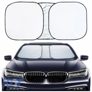 Sun Shade Interior Front Windshield UV Reflecting Foldable Silver Sun 145 x 68 cm Feral 1 Piece