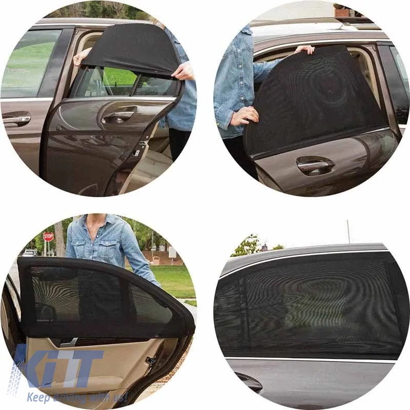 Sun Shade Interior Side Windows Car Flexible Feral 94 x 51 cm 2 Pieces