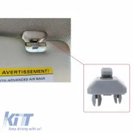 image-1-Sunvisor Clip suitable for Audi A1 8X, A3 8P, A4 B6, B7, B8, A5 8T, Q3 8U, Q5 8R, TT 8J, Seat Exeo 1 Piece Grey