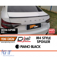 image-2-Superb B8 M4 Style Rear Spoiler Piano Black ABS / 2019 After