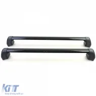 Supporti per barre portatutto in alluminio neri, adatti per Land Rover Defender 90 L663 dal 19-image-6198878