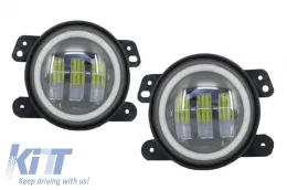 image-1-Svjetla za maglu 4 inča Full LED Angel Eye pogodna za JEEP Wrangler JK TJ LJ (2007-2017)