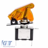 Switch Aircraft Type ON/OFF Led Single 12/24 Volt 20A Illuminated Yellow Amio 03094-image-6310774