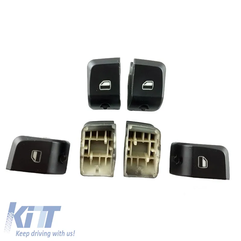 Switch Button Covers suitable for Left Electric Car Windows for Audi A4/B8/A5/Q5 2 Pieces EK0185