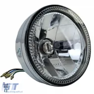 image-40-Syline Scheinwerfer 5 3/4 Zoll Chrom LED Ring E-zugelassen Universal Motorrad H4