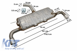 Système d'échappement pour VW Golf 5 2003-2007 Golf 6 2008-2013 GTI Look-image-6057487