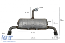 Système d'échappement pour VW Golf 5 Golf 6 03-2013 GTI Design Embouts de silencieux noirs brillants-image-6095431