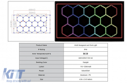 image-28-Système d'éclairage LED Hexagon HoneyComb Plafond 4,84 x 2,43m Éclairage RGB