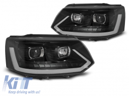 T6 type tuning headlight set suitable for Volkswagen T5 2010-2015 with black base, left and right - ABHV6021430