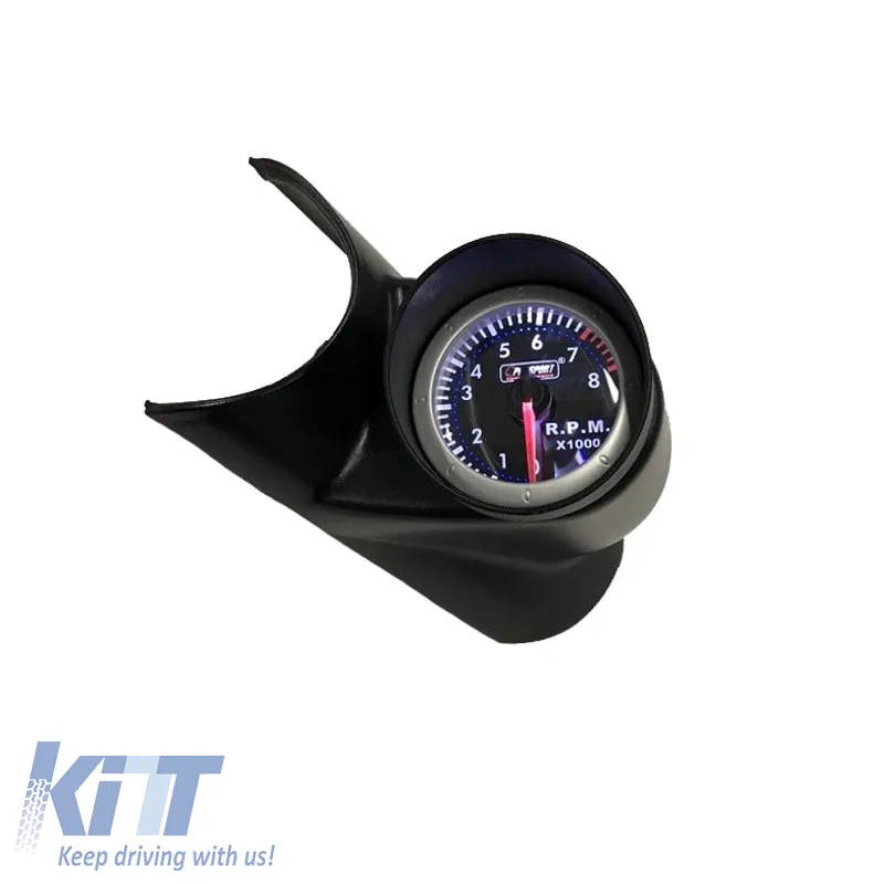 Tachometer R.P.M. Prosport Diamond Mirror Look Smoke 52mm 90 Scale With 7 Colors