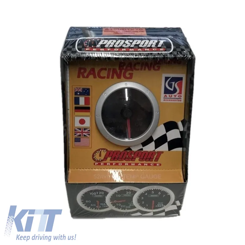 Tachometer R.P.M. Prosport Diamond Mirror Look Smoke 52mm 90 Scale With 7 Colors