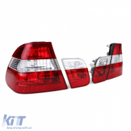 Tail light set red clear fits 3 Series BMW E46 sedan facelift 2001-2005-image-6257142
