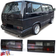 Tail lights black smoke pair for VW Bus Panel Van Transporter T3 79-92