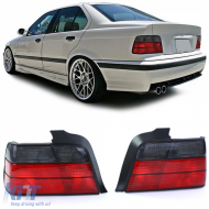 image-21-Tail lights Red Black Smoke Set suitable for 3 Series BMW E36 Sedan 90-99