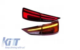 Tailights Set suitable for Audi A3 8V 2013-2019 Sedan Led Bar Red/Smoke-image-6314244