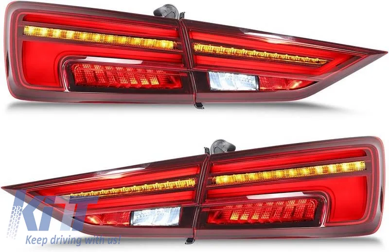 Tailights Set suitable for Audi A3 8V 2013-2019 Sedan Led Bar Red/Smoke