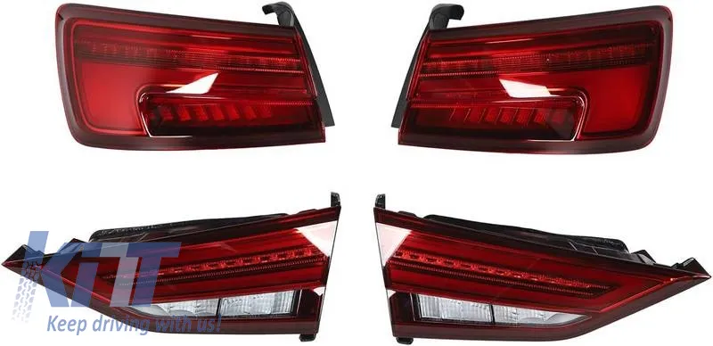 Tailights Set suitable for Audi A3 8V 2013-2019 Sedan Led Bar Red/Smoke