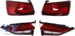 Tailights Set suitable for Audi A3 8V 2013-2019 Sedan Led Bar Red/Smoke-image-6314246