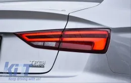 Tailights Set suitable for Audi A3 8V 2013-2019 Sedan Led Bar Red/Smoke-image-6315298