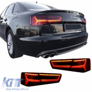 Tailights Set suitable for Audi A6 C7 11-15 Led Bar Dynamic Red/Crystal Eagle Eyes