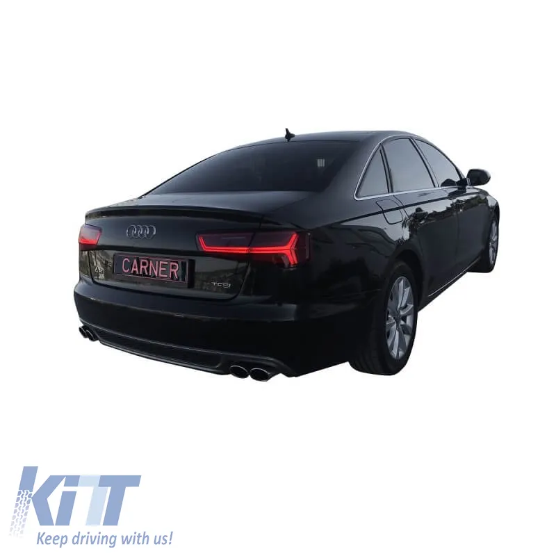 Tailights Set suitable for Audi A6 C7 11-15 Led Bar Dynamic Red/Crystal Eagle Eyes
