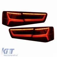 Tailights Set suitable for Audi A6 C7 11-15 Led Bar Dynamic Red/Crystal Eagle Eyes-image-6291176