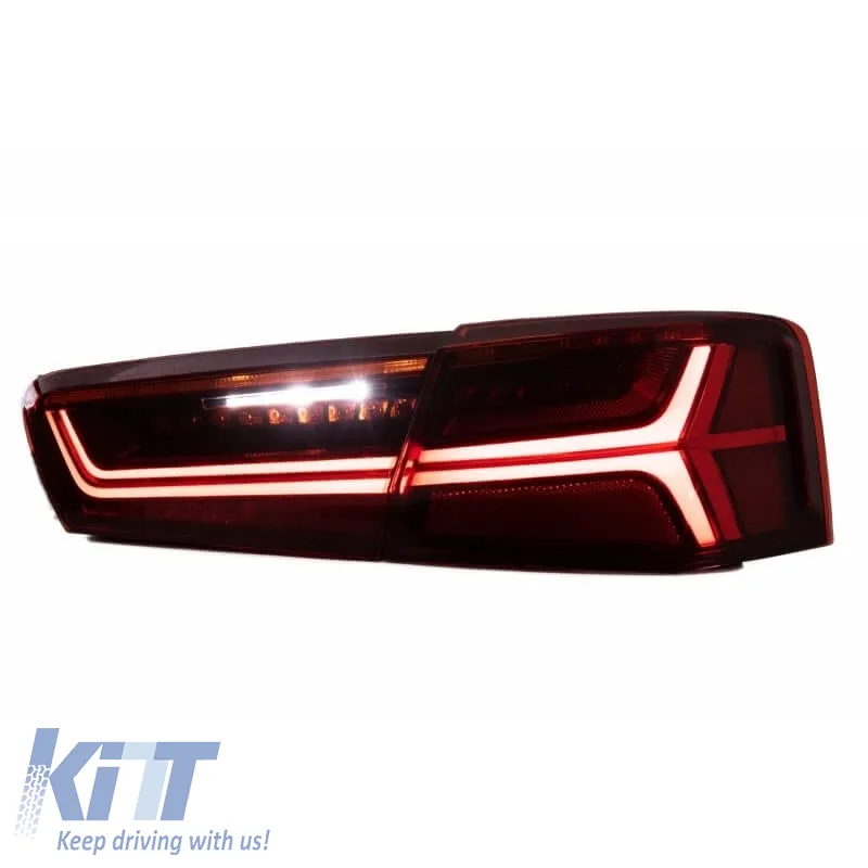 Tailights Set suitable for Audi A6 C7 11-15 Led Bar Dynamic Red/Crystal Eagle Eyes