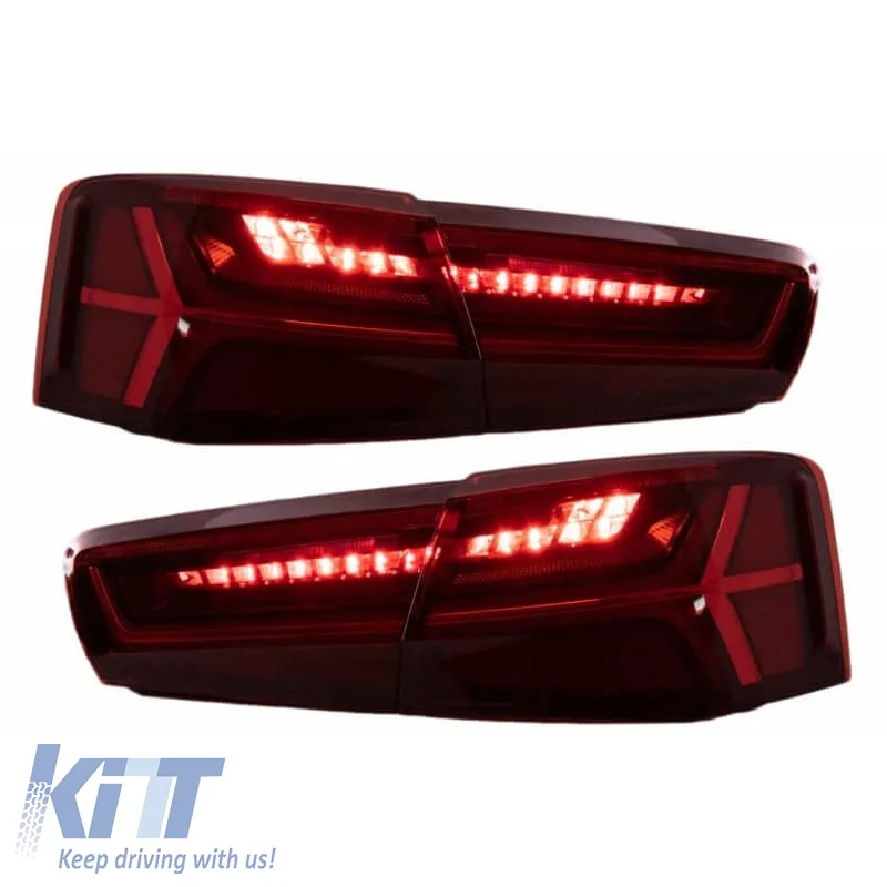 Tailights Set suitable for Audi A6 C7 11-15 Led Bar Dynamic Red/Crystal Eagle Eyes
