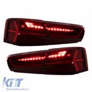 Tailights Set suitable for Audi A6 C7 11-15 Led Bar Dynamic Red/Crystal Eagle Eyes-image-6291178