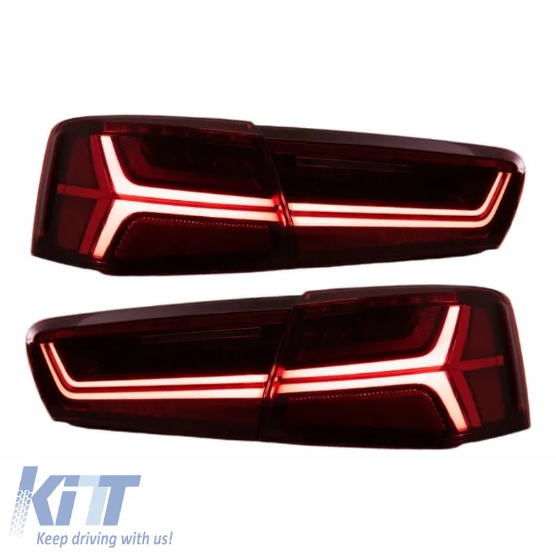 Tailights Set suitable for Audi A6 C7 11-15 Led Bar Dynamic Red/Crystal Eagle Eyes