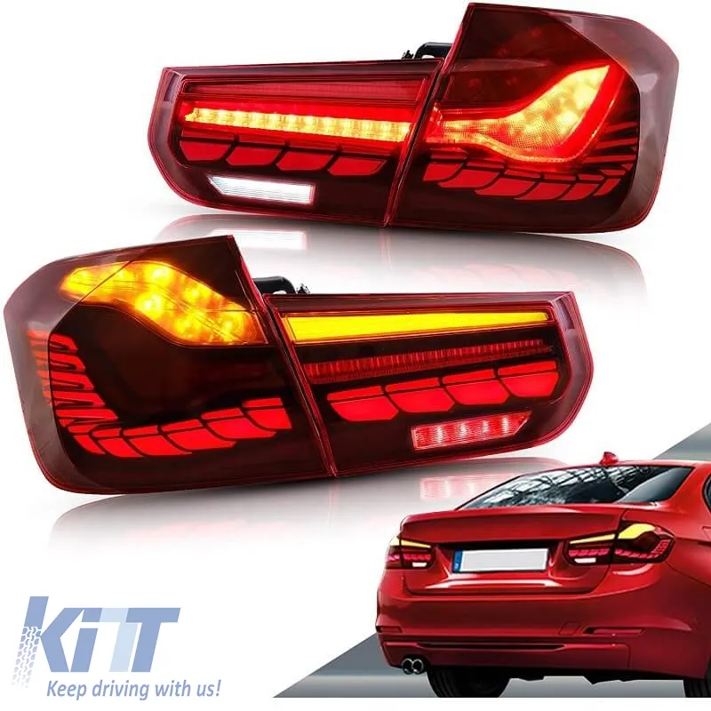 Tailights Set suitable for Bmw 3 F30 11-18 Sedan M4 Look OLed Dynamic Start Up Red/Crystal Vland