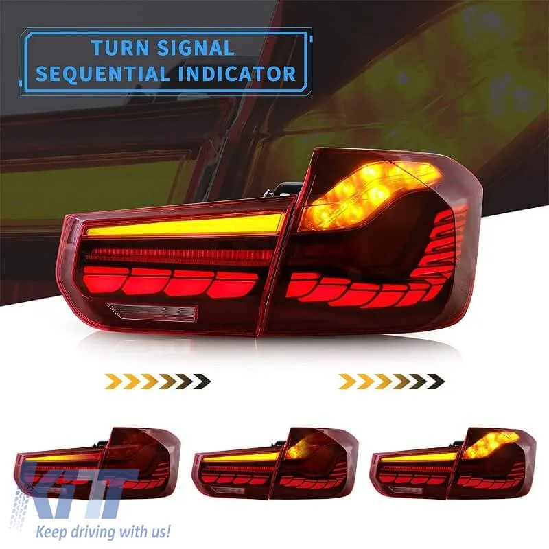 Tailights Set suitable for Bmw 3 F30 11-18 Sedan M4 Look OLed Dynamic Start Up Red/Crystal Vland