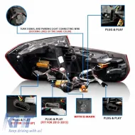 Tailights Set suitable for Bmw 3 F30 11-18 Sedan M4 Look OLed Dynamic Start Up Red/Crystal Vland-image-6292541