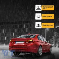 Tailights Set suitable for Bmw 3 F30 11-18 Sedan M4 Look OLed Dynamic Start Up Red/Crystal Vland-image-6292542