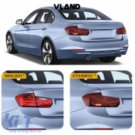Tailights Set suitable for Bmw 3 F30 11-18 Sedan CSL M3 F80 / Laser Look Red/Crystal Vland