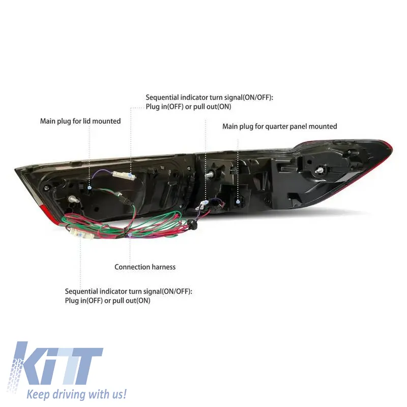 Tailights Set Suitable for BMW 3 G20 18-22 Sedan Laser Look Red/Smoke Vland