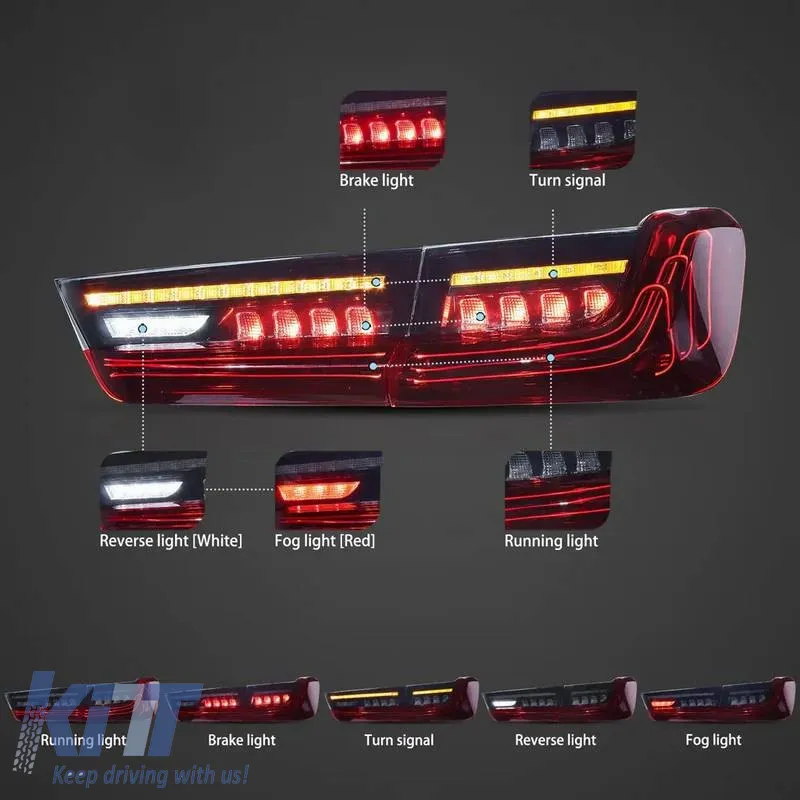 Tailights Set Suitable for BMW 3 G20 18-22 Sedan Laser Look Red/Smoke Vland