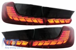 Tailights Set Suitable for BMW 3 G20 G28 M3 G80 18-22 Sedan Dynamic Signal Red/Smoke Vland-image-6324920