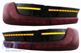 Tailights Set Suitable for BMW 3 G20 G28 M3 G80 18-22 Sedan Dynamic Signal Red/Smoke Vland-image-6325188