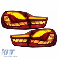 Tailights Set Suitable for Bmw 4 F32 F33 F36 M4 F82 F83 (2013-03.2019) M4 Look OLed Dynamic Start Up Red/Crystal Vland-image-6314058
