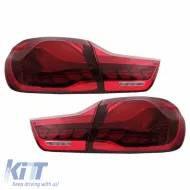 Tailights Set Suitable for Bmw 4 F32 F33 F36 M4 F82 F83 (2013-03.2019) M4 Look OLed Dynamic Start Up Red/Crystal Vland-image-6314059