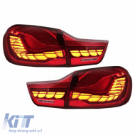 Tailights Set suitable for Bmw 4 F32 F33 F36 M4 F82 F83 (2013-03.2019) M4 Look OLed Dynamic Start Up Red/Crystal Vland