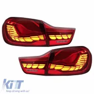 Tailights Set suitable for Bmw 4 F32 F33 F36 M4 F82 F83 (2013-03.2019) M4 Look OLed Dynamic Start Up Red/Crystal Vland-image-6315114
